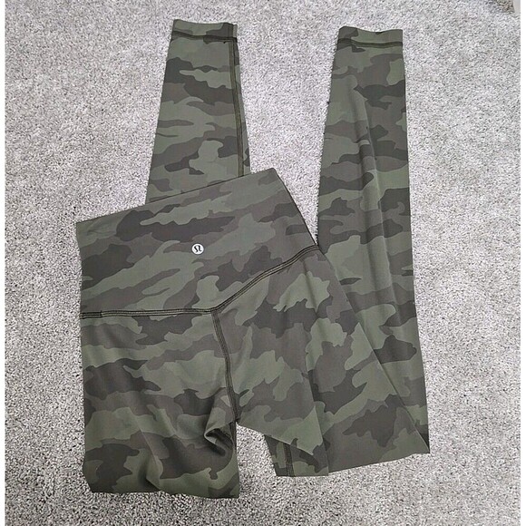 Lululemon Align Pant Full Length 28" Leggings Buttery Soft Camo Green Size 2 - Picture 1 of 8